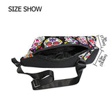 LORVIES Day Of The Dead Sugar Skull Sling Bag Shoulder Chest Cross Body Backpack Lightweight Casual Daypack for Men Women