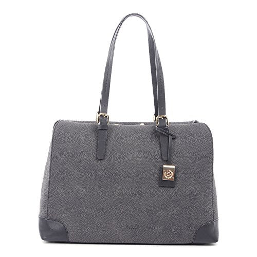 Bugatti Bilbao Ladies Tote Bag, Synthetic Nubuck Trimmed with Synthetic Leather, Grey
