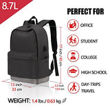 School Backpack For Laptop, Unisex Water-Resistant Student Travel Back Bag With Usb Charging