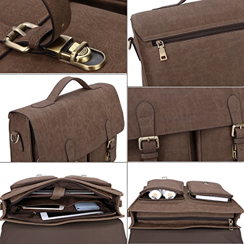 Banuce Mens Faux Leather Briefcase Pu Business Tote Flapover 13 inch ...