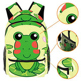 LORVIES Lovely Frog on the Lotus Leaf Lightweight School Classic Backpack Travel Rucksack for Girls Women Kids Teens