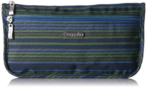 Baggallini Women's Large Wedge Case Coin Purse, Moss Stripe, One Size