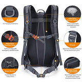 G4Free Black Hiking Backpack Backpacking Backpacks with Rain Cover Waterproof Bladder for Men