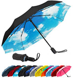 Repel Windproof Travel Umbrella with Teflon Coating (Blue Sky)