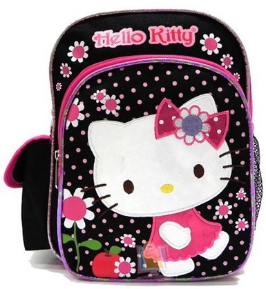Hello Kitty Girl'S Flowers Black/Pink 10" Backpack 05284