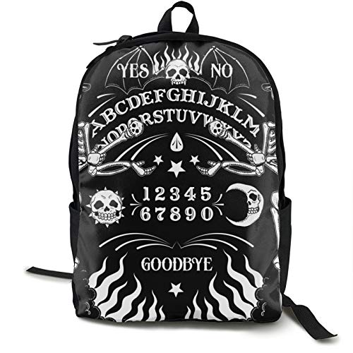 NiYoung Unisex School College Students Bookbag Casual Daypack Travel Laptop Backpack for Everyday, Skull Skeleton Ouija Board Tattoo Black