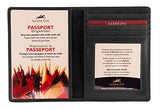 Mancini Leather Goods RFID Secure Deluxe Equestrian Passport Wallet (Dark Wine)