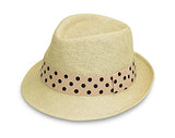 Wallaroo Women'S Gigi Sun Hat - Cotton Lining - Stylish Summer Hat, Natural With Polka-Dots