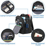 Travel Backpack for Men, Expandable Laptop Backpack with USB Charging Port, Large Anti Theft Business Computer Bag Water Resistant College School Bookbag Gift for Men Women Fit 15.6 Inch laptop, Black