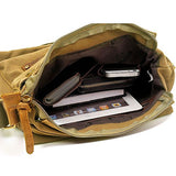 Men's Vintage Canvas Shoulder Bag School Backpack Casual Messenger Daypack Crossbody Rucksack -