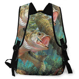Bass Fish Casual Bookbag Backpack For Teen Girls Boys Gift