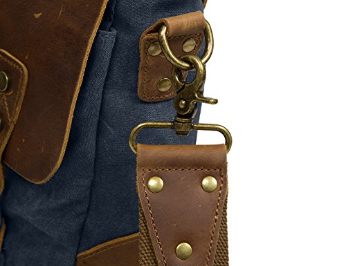 ECOSUSI Vintage schoudertas voor dames, aktetas, laptoptas, 14 inch, 2-kaki, Medium, vintage ECOSUSI Vintage schoudertas voor dames, aktetas, laptoptas, 14 inch, 2-kaki, Medium, vintage