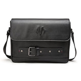 Babama Men Leather Messenger Bag Crossbody Shoulder Purse Briefcases Laptop Satchel Black