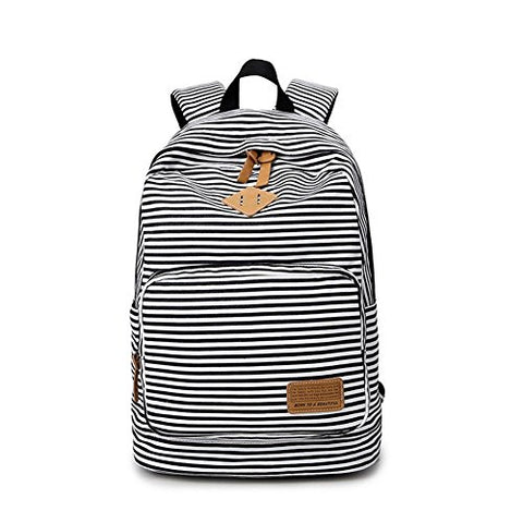 S Kaiko Stripe Canvas Backpack School Bakcpack For Women And Men School Bag Daypack Teenager