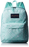 JanSport Womens Classic Mainstream Superbreak Backpack - Aqua Dash Jagged Plaid / 16.7" H X 13" W X