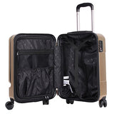 Nicole Lee Women'S Carry Hard Shell Travel Luggage, Laptop Compartment Rolling Wheels, Yellow