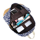ABage Women's Canvas Backpack Lightweight Pattern Book Bag Laptop School Backpacks, Rose Red