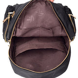 ABage Women's Nylon Backpack Chic Water Resistant Travel College Backpack Schoolbag, Black