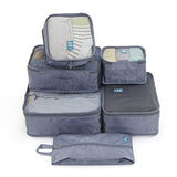 6 Set Packing Cubes/Travel Cubes - Travel Organizers with Shoe Bag-Gray