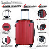 3 Pc Luggage Set Durable Lightweight Spinner Suitecase Lug3 1602 Red