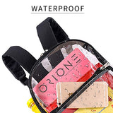 Clear Backpack Mini Stadium Approved, Cute Soft Shoulder Strap Waterproof lightweight Transparent See Through Backpack Small for Work, Travel, Concert, Beach & Sport Events(Black)