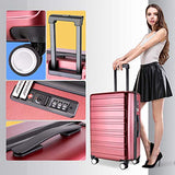 Luggage Sets, SHOWKOO 3 Piece Polycarbonate Durable Hardshell & Lightweight Suitcase Double Wheels TSA Lock City Fashion Red Wine 20in24in28in