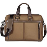 BANUCE 15 Inch Laptop Shoulder Bag Waterproof Nylon Messenger Bag Faux Leather Briefcase for Men