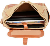 Banuce Canvas Leather Backpack for Men Women Outdoor Rucksack Casual College School Daypack Purse