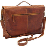Sharo Leather Bags Soft Leather Laptop Messenger Bag And Brief Xl (Brown)