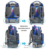 Tilami Rolling Backpack 19 inch Wheeled LAPTOP Boys Girls Travel School Student Trip, unicorn