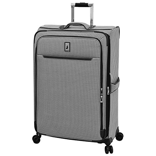 London Fog Cambridge II 29" Expandable Spinner, Black White Houndstooth