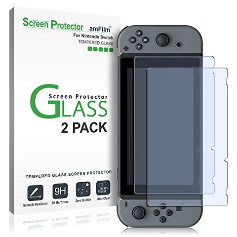 amFilm Tempered Glass Screen Protector for Nintendo Switch 2017 (2-Pack)