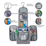 Hanging Travel Toiletry Bag Cosmetic Make up Organizer for Women and Men (Grey)