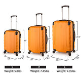 Travelcross Chicago Luggage 3 Piece Lightweight Spinner Set (Orange)