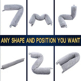 Cotton Li SA Neck Pillow for Travel Home, Portable Head Cervical Support Rest Cussion Twist Adjustable Bendable Memory Foam Roll Pillow for Flight/Road Trips, Office Nap, Camping - Grey