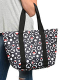 Disney Tote Mickey & Minnie Mouse Icon Polka Dot Print Travel Bag Black