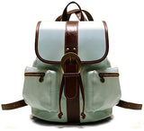 Floto Positano Backpack in Blue and Brown Full Grain Calfskin Leather