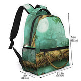 Multi leisure backpack,Fantasy Forest Fairy Tale Mushroom Jungle Gre, travel sports School bag for adult youth College Students