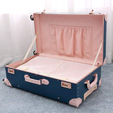 Girls Travel Suitcase Set Leather Luggage Softside Spinner With Silent Wheel 3 Pcs Fairy Blue