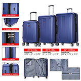 Dukap Luggage Crypto Lightweight Hardside 3 Piece Set 20''/28''/32'' Blue