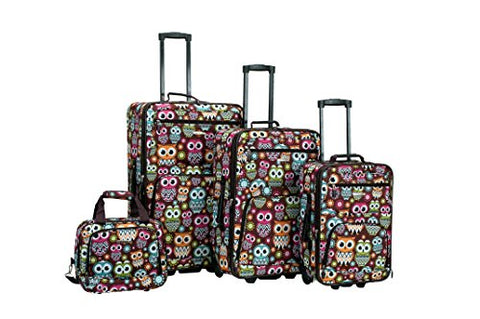 Rockland 4 Piece Luggage Set, Owl, One Size