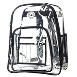 Heavy Duty Clear Backpack See Through PVC Stadium Security Transparent Workbag | Black
