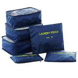 aKing Packing Cubes Set of 6 Travel Organizers with Laundry Bag for Travel Compression(Navy)