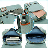 MANCIO Slim Laptop Backpack with USB Charging Port,Vintage Tear Resistant Business Bag for Travel,  College, School, Casual Daypacks for Man,Women, Fits up to 15.6Inch Macbook, Green