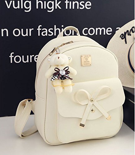Bowknot Mini Leather Backpack 3-PCS Cute Small Backpack Purse for Women  Girls