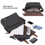 S-Zone Vintage Canvas Messenger Bag School Shoulder Bag For 13.3-15Inch Laptop Business Briefcase
