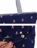 Bibitime Printing Tulips Flowers Tote Bag For Women Canvas Messenger Shoulder Bags Flower