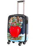 Charles Fazzino "In The Center Of It All At Night" - 22" Carry-On Luggage By Visionair Luggage
