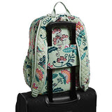 Vera Bradley Iconic Campus Backpack, Signature Cotton, Mint Flowers