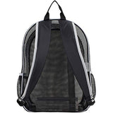 Eastsport Active Mesh Backpack with Padded Adjustable Straps, Black/Gray Trim
